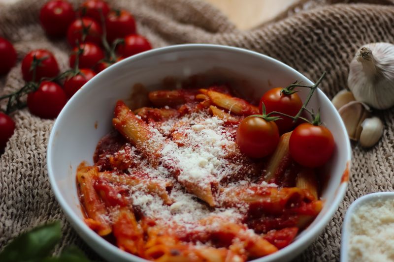 Cheesy pasta bowl side dish at Green lantern pizza
